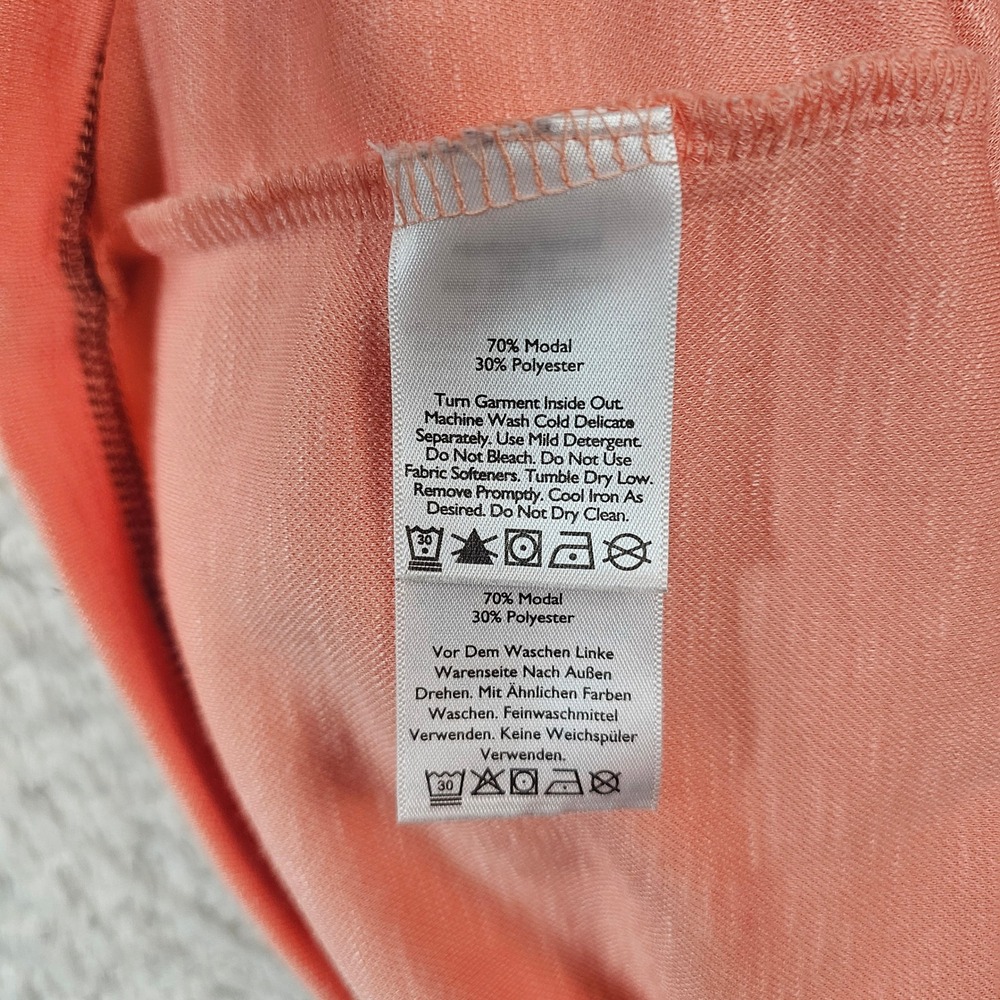 Eddie Bauer Mens XL Active Polo Shirt Coral Pink Short Sleeve Modal Blend Slub - Picture 6 of 8